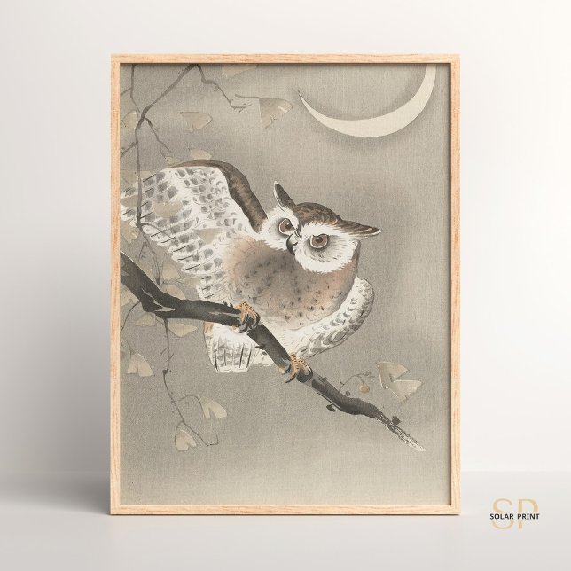 Ohara Koson Uggla under Crescent Måne Poster (Skapare uppladdad)