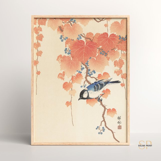 Ohara Koson Underbar Tit på Paulownia Gren japansk Poster (Skapare uppladdad)
