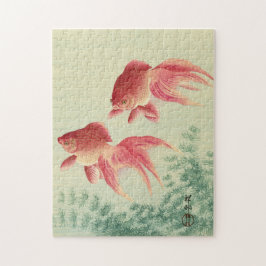 Ohara Koson, Veiltail Goldfish - Japansk Fine Art Pussel