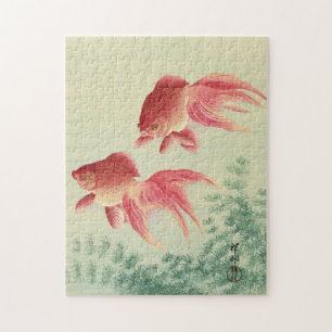 Ohara Koson, Veiltail Goldfish - Japansk Fine Art Pussel