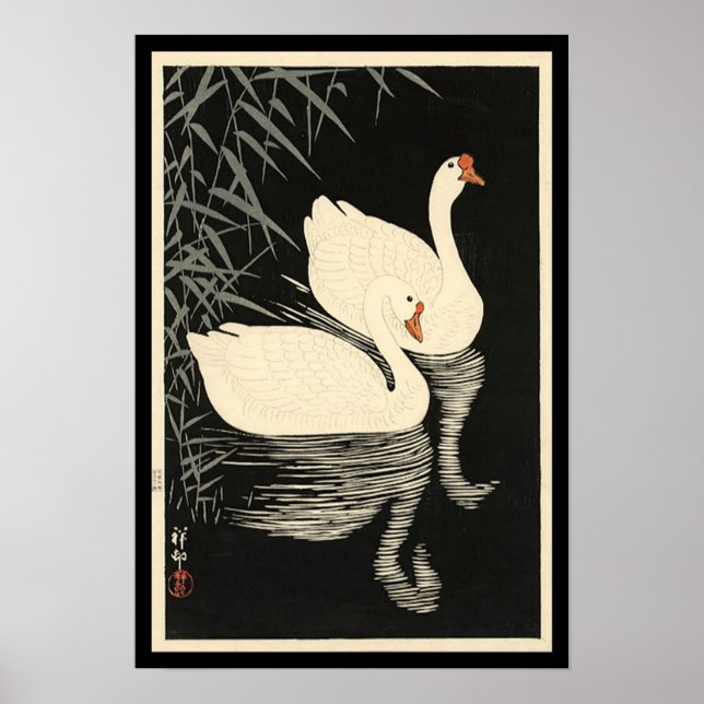 Ohara Kosons Vintage Svanar Poster (Framsidan)