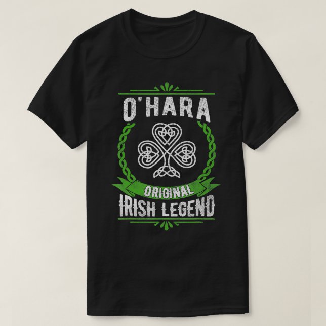 OHara Namn IrishShamrock Grönt St patricks day T Shirt (Design framsida)