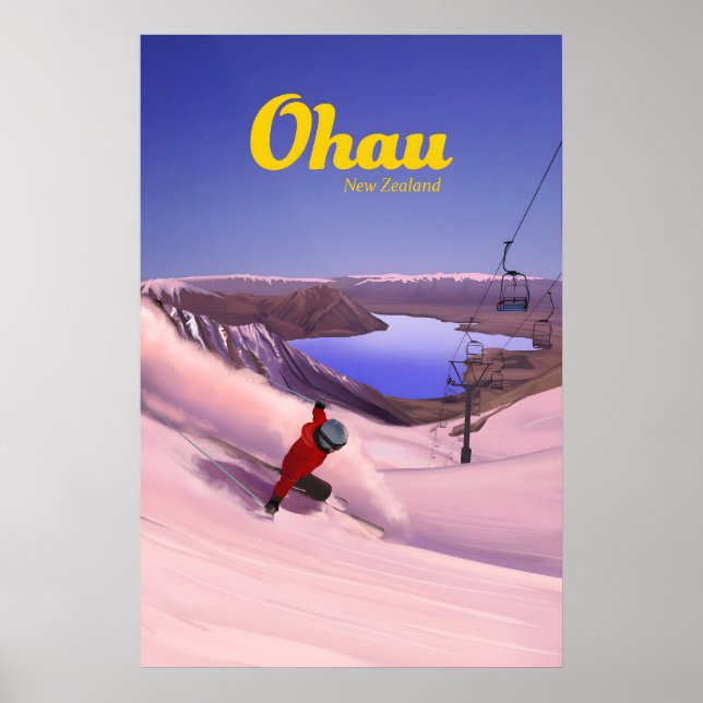 Ohau skidortens reseaffisch poster (Framsidan)