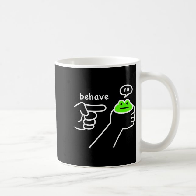 Ohederlig Groda Rolig Groda Meme Uppför Dig Inte T Kaffemugg (Höger)