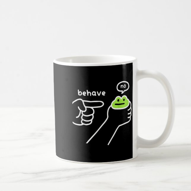Ohederlig Groda Rolig Groda Meme Uppför Dig Inte T Kaffemugg (Höger)