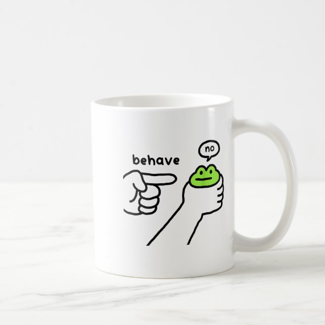 Ohederlig Groda Rolig Groda Meme Uppför Dig Inte T Kaffemugg (Höger)
