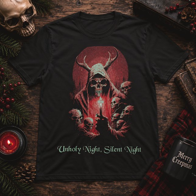 Ohelig natt Tyst natt Ockult Gotisk jul T Shirt (Skapare uppladdad)