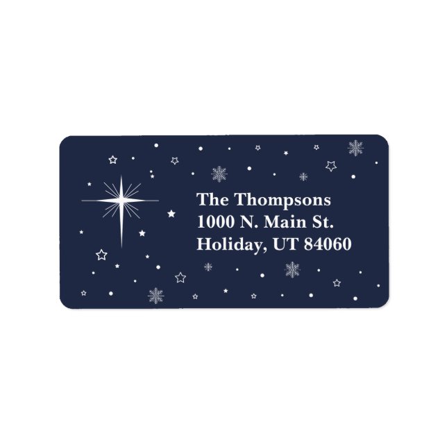 O'HELIGA NATT/julrekomstanmärkning Adressetikett (Framsidan)