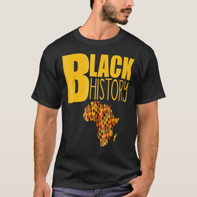 Oheneba Apparel Black History Afrika Kente Mönster T Shirt (Framsida)