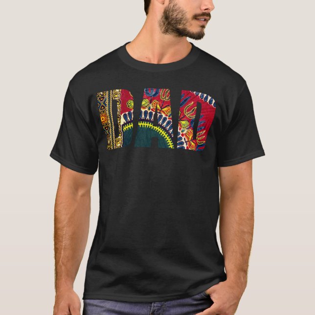 Oheneba Melanin Black Pappa Far s Dashiki Mönster T Shirt (Framsida)