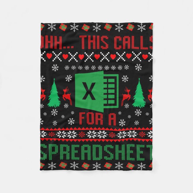 Ohh...det här kräver en julspreadsheet  fleecefilt (Framsidan)