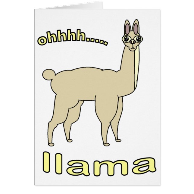 Ohh Llama Hälsningskort (Framsidan)