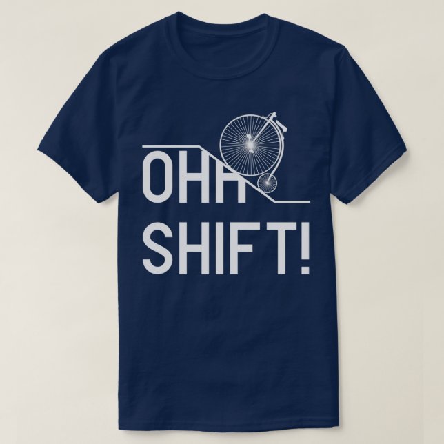 Ohh Shift! Vintage Bicycle T Shirt (Design framsida)