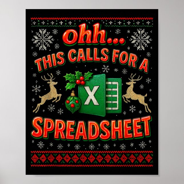 Ohh This Calls For A Spreadsheet Funny Holiday Quo Poster (Framsidan)