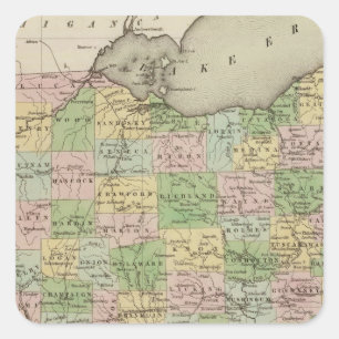 Ohio 10 fyrkantigt klistermärke