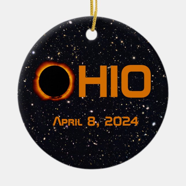 Ohio 2024 Total solcellsutrustning Julgransprydnad Keramik (Framsidan)