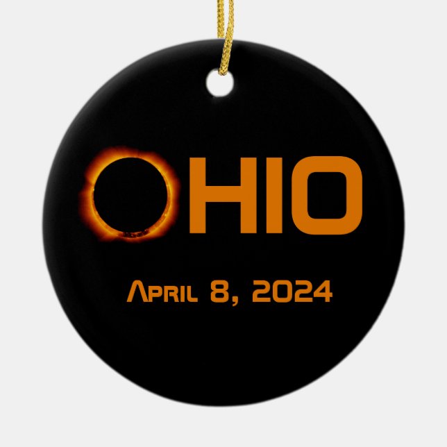 Ohio 2024 Total solcellsutrustning Julgransprydnad Keramik (Framsidan)