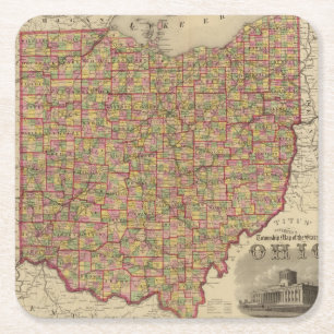 Ohio 3 underlägg papper kvadrat