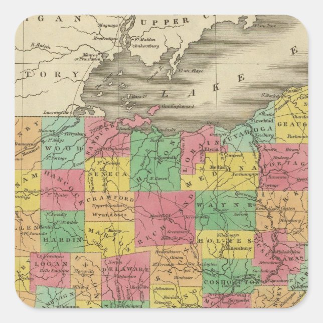 Ohio 5 fyrkantigt klistermärke (Framsida)