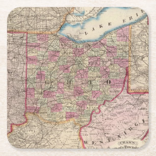 Ohio 9 underlägg papper kvadrat