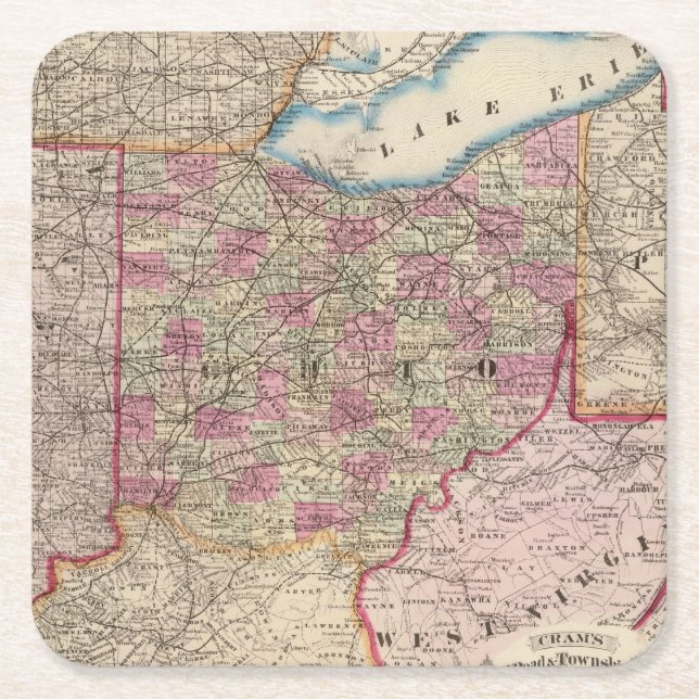 Ohio 9 underlägg papper kvadrat (Framsidan)