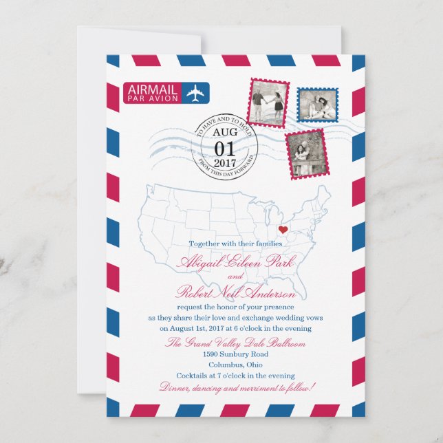 Ohio Airmail | BRÖLLOP Inbjudningar (Framsida)