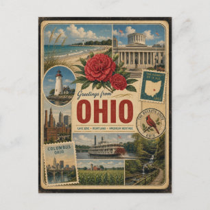 Ohio Äkta Vintage Stil vykort