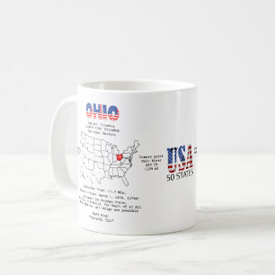 Ohio American State på karta och användbar informa Kaffemugg