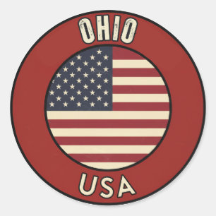 Ohio Amerikas förenta stater Runt Klistermärke