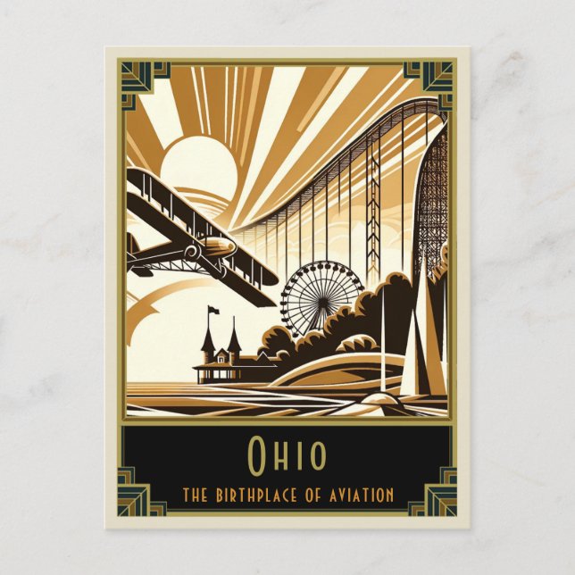 Ohio | Art Deco Vykort (Framsida)
