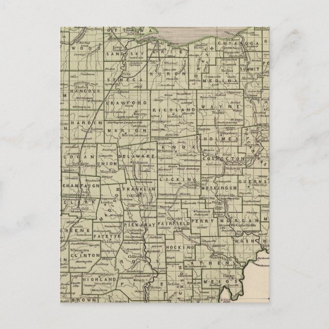 Ohio Atlas Karta Vykort (Framsida)