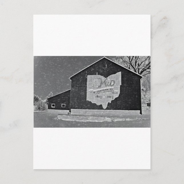 Ohio Barn in Winter Vykort (Framsida)