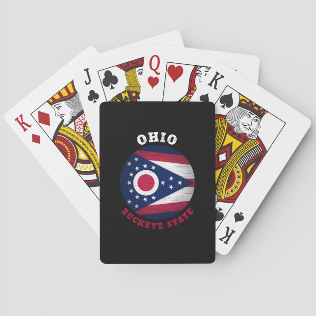 OHIO BUCKEYE DELSTATFLAGGA CASINOKORT (Baksidan)