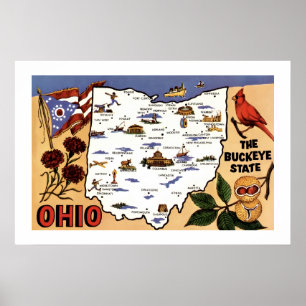Ohio Buckeye State 20x30 vykort Poster