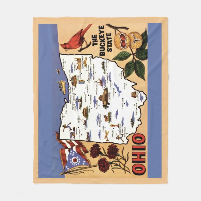  Ohio Buckeye State Fleece Throw (Framsidan)