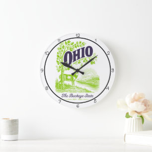Ohio Buckeye State Hjort Stor Klocka