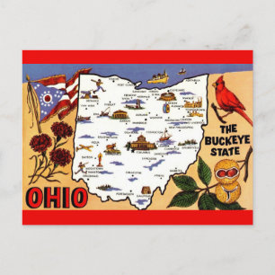 Ohio Buckeye State Postkort Vykort