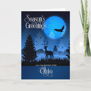 Ohio Buckeye State Season Greetings-jul Helgkort