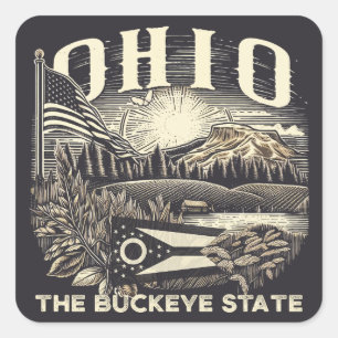 Ohio Buckeye-staten Fyrkantigt Klistermärke