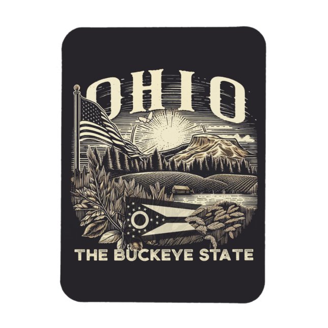 Ohio Buckeye-staten Magnet (Vertikal)