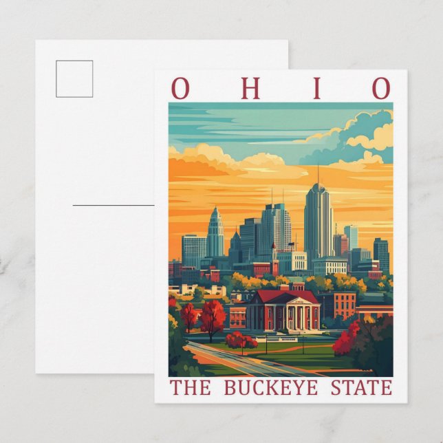 Ohio, Buckeye-staten USA Travel Ställe Vykort (Fram/baksida)