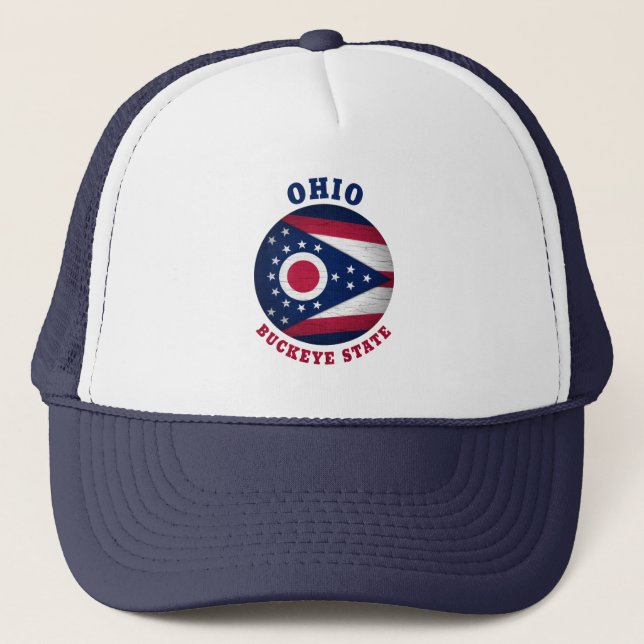 OHIO BUCKEYE STATFLAGG TRUCKERHAT KEPS (Framsida)