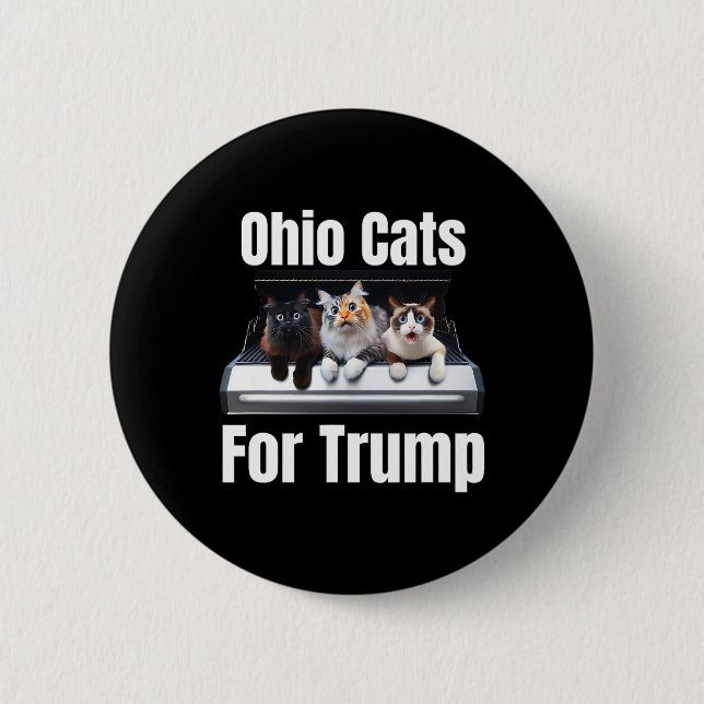 Ohio Cats for Trump - Lustigt politiskt katt Knapp (Framsida)
