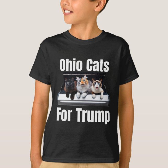 Ohio Cats for Trump - Lustigt politiskt katt T Shirt (Framsida)