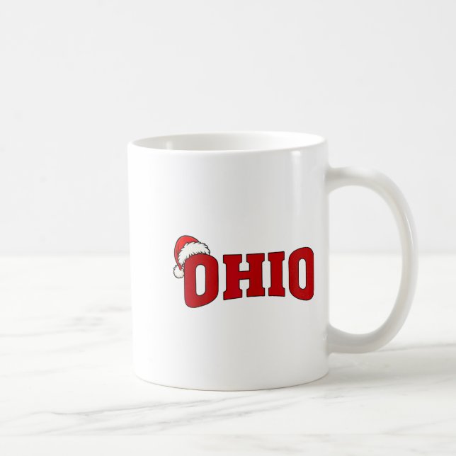 Ohio Christmas Santa Hat Retro Throwback Souvenir  Kaffemugg (Höger)