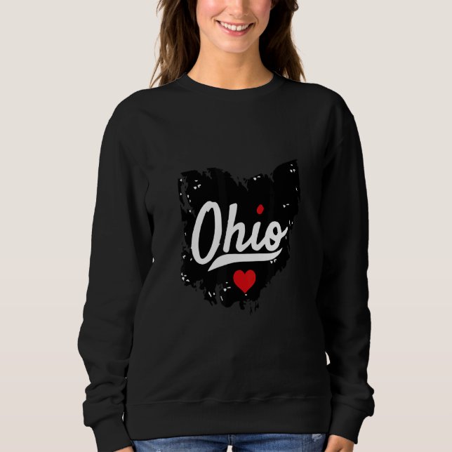 Ohio Clothing State of Ohio Script Home Pride Ohio T Shirt (Framsida)