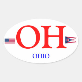 Ohio* Euro-stil Oval Sticker Ovalt Klistermärke