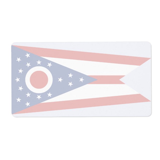 Ohio Faint Flagga Shipping Label Fraktsedel (Framsidan)