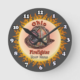 Ohio Firefighter-klocka Rund Klocka