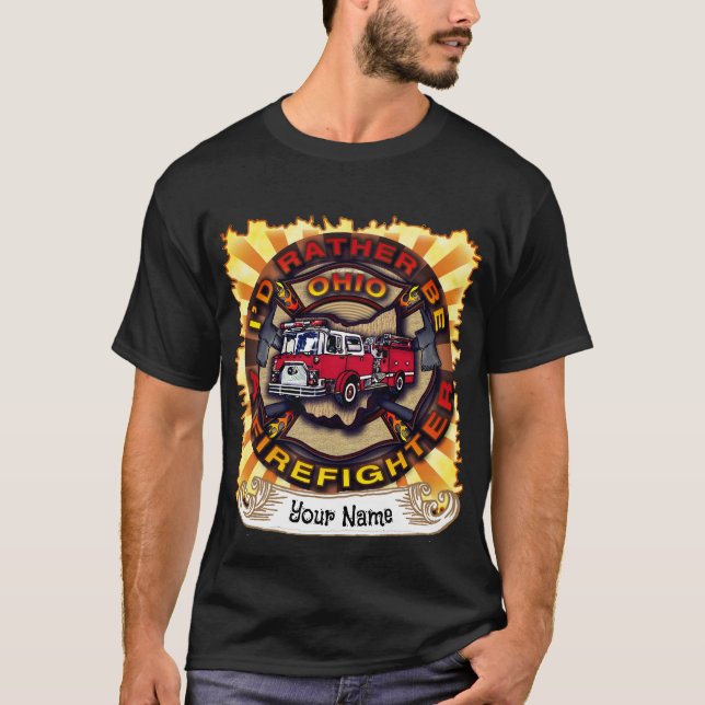 Ohio Fireman-brandbekämpare t-shirt (Framsida)